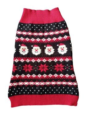 ❤️ SimplyDog Christmas Santa Knit Sweater Medium Pets Dog Winter Holiday Red